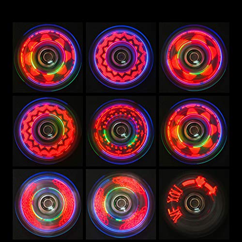 SUCHUANGUANG Novedad Cambios múltiples LED Fidget Spinner Luminoso Mano Top Spinners Brillan en la Oscuridad EDC Juguetes para aliviar el estrés Cuentas giratorias