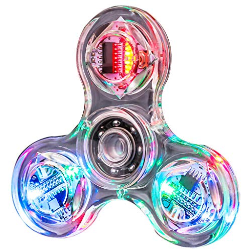 SUCHUANGUANG Novedad Cambios múltiples LED Fidget Spinner Luminoso Mano Top Spinners Brillan en la Oscuridad EDC Juguetes para aliviar el estrés Cuentas giratorias