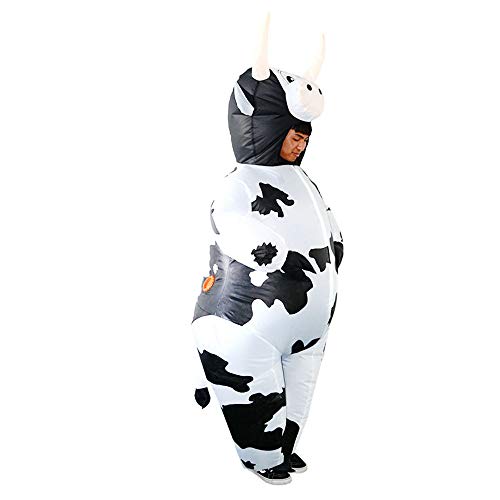 Sucpur Disfraz de vaca inflable para cosplay de Halloween, disfraz de Halloween, disfraz de Navidad, Halloween, fiesta, festival, para adultos, 150-190 cm