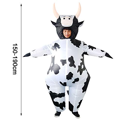 Sucpur Disfraz de vaca inflable para cosplay de Halloween, disfraz de Halloween, disfraz de Navidad, Halloween, fiesta, festival, para adultos, 150-190 cm