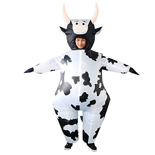 Sucpur Disfraz de vaca inflable para cosplay de Halloween, disfraz de Halloween, disfraz de Navidad, Halloween, fiesta, festival, para adultos, 150-190 cm