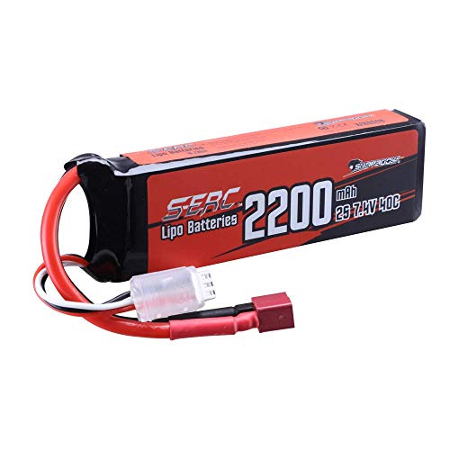 SUNPADOW Batería de polímero de litio 2S de 7,4 V, 40 C, 2200 mAh, con conector en T para avión cuadricóptero, cuadricóptero, FPV, modelo Racing Hobby