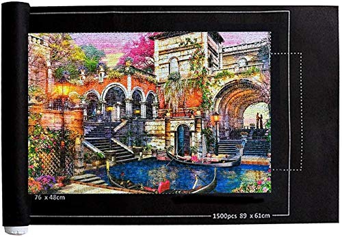 Sunshine smile 1500 Piezas Fieltro Puzzles,Puzzle Roll,Puzzles Blanket,Tapete Puzzle,Jigsaw Roll Mat,Tapete Puzzle Mat, Puzzle Mat Roll,Rompecabezas Almacenamiento Estera,Mat Puzzles