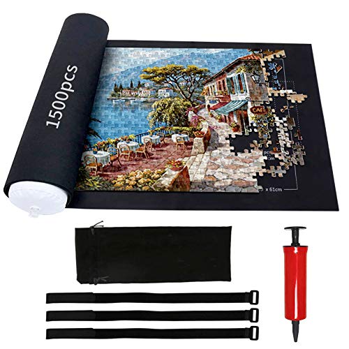 Sunshine smile 1500 Piezas Fieltro Puzzles,Puzzle Roll,Puzzles Blanket,Tapete Puzzle,Jigsaw Roll Mat,Tapete Puzzle Mat, Puzzle Mat Roll,Rompecabezas Almacenamiento Estera,Mat Puzzles