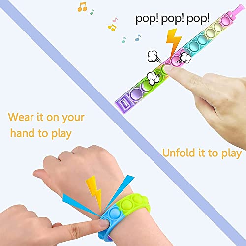 Sunshine smile Juego de 6 juguetes pop it Fidget Toy, pulsera pop Bubble Fidget Toy, juguete antiestrés, pulsera simple de juguete Fidget Toy, juguete para niños y adultos