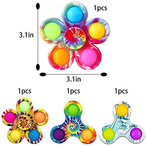 Sunshine smile Juego de Juguetes Fidget de 4 Piezas, Juego de Juguetes Fidget sensorial, Juego de Burbujas de Empuje, Juego de Juguetes antiestrés, Juguetes para los Dedos para aliviar la ansiedad (E)