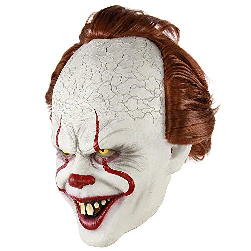 sunxc Stephen King'S It Mask, Pennywise Scary Clown Latex Mask, Horror Joker Mask Clown Mask Halloween Cosplay Props