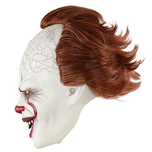 sunxc Stephen King'S It Mask, Pennywise Scary Clown Latex Mask, Horror Joker Mask Clown Mask Halloween Cosplay Props