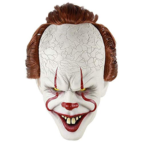 sunxc Stephen King'S It Mask, Pennywise Scary Clown Latex Mask, Horror Joker Mask Clown Mask Halloween Cosplay Props