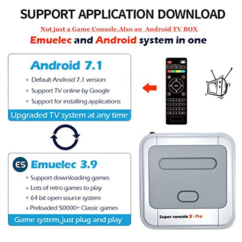 Super Consola X Pro, WiFi 4K Salida HDMI Inalámbrico Retro Mini Televisión Vídeo Jugador Incorporado 48 Emuladores 30000+ Juegos