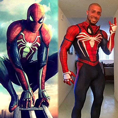 Super fantasia Traje de Cosplay de Spiderman PS4 Medias elásticas Halloween Show de disfraces de disfraces accesorios de la película de disfraces (Color : B, Size : L)