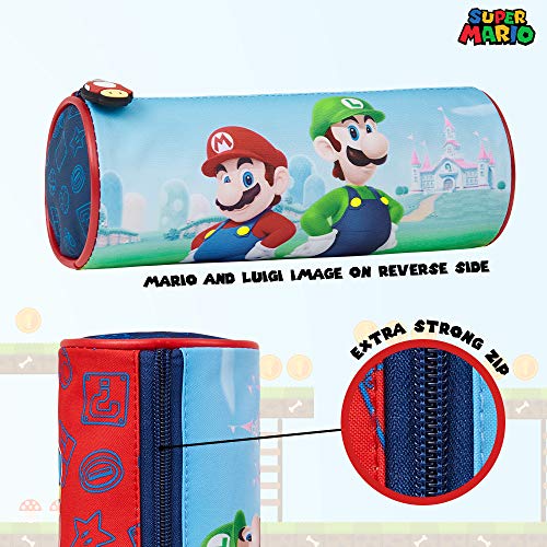 Super Mario Estuche Escolar, Material Escolar para Niños, Estuches Escolares Diseño Mario Bros y Luigi, Merchandising Oficial, Regalos Para Ninos Adolescentes