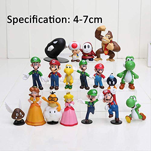 Super Mario Figures Decoración para Tartas de Juguetes Modelo Muñecas Decoraciones de Pastel Mejor Regalo para Niños PVC 18pcs