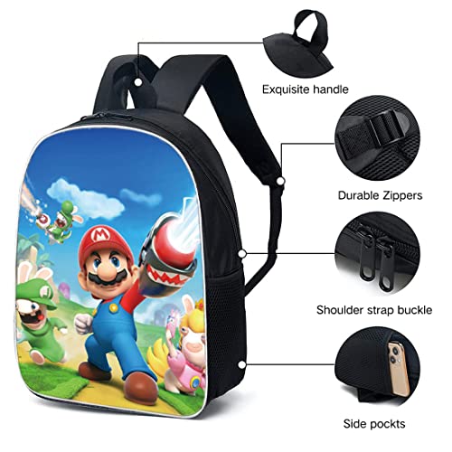 Super Mario Mochila Wopin- Mochila escolar para niños Mario Bros Bolsa escolar impresa en 3D para niños de primaria y secundaria