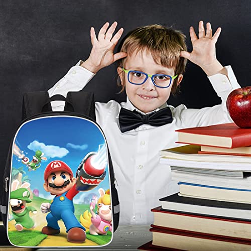 Super Mario Mochila Wopin- Mochila escolar para niños Mario Bros Bolsa escolar impresa en 3D para niños de primaria y secundaria