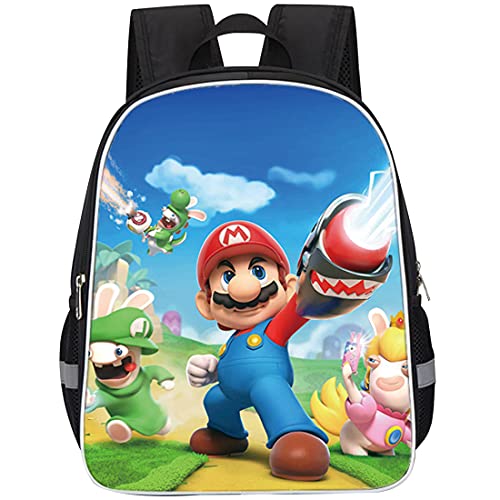 Super Mario Mochila Wopin- Mochila escolar para niños Mario Bros Bolsa escolar impresa en 3D para niños de primaria y secundaria