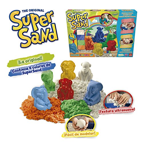 Super Sand - Safari Color, Arena Mágica con Figuras de Animales (Goliath 83226)