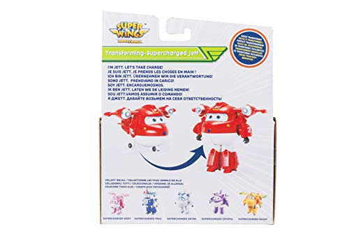 Super Wings EU740283 Jett Supercharged 5 Pulgadas Transformador Personaje