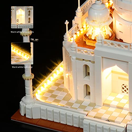 SWDZ Juego de luces LED de control remoto con música para Lego Architecture Taj Mahal 20156, kit de iluminación de bloques de construcción compatible con Lego 20156 (no incluye el modelo)