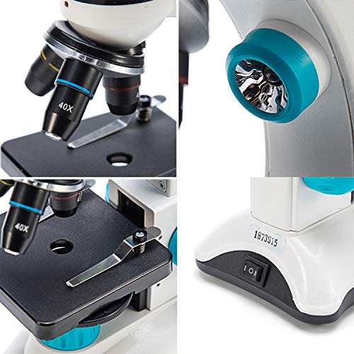 Swift Microscopio para niños SW50, 40X-400X Microscopios monoculares con Kit de Accesorios