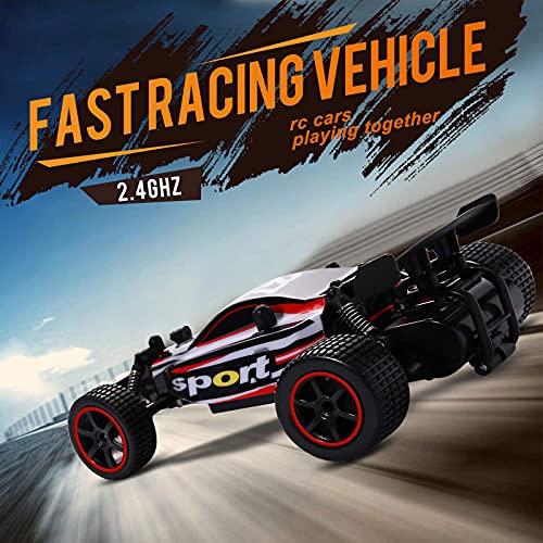 SZJJX Coche de Control Remoto de Alta Velocidad RC Cars 2.4Ghz Fast Racing Drifting Buggy Hobby Vehículo eléctrico Vehículo de Juguete para niños Niños Niñas Regalo (Rojo)