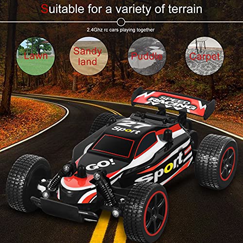 SZJJX Coche de Control Remoto de Alta Velocidad RC Cars 2.4Ghz Fast Racing Drifting Buggy Hobby Vehículo eléctrico Vehículo de Juguete para niños Niños Niñas Regalo (Rojo)