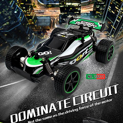 SZJJX Coche de Control Remoto de Alta Velocidad RC Cars 2.4Ghz Fast Racing Drifting Buggy Hobby Vehículo eléctrico Vehículo de Juguete para niños Niños Niñas Regalo (Verde)