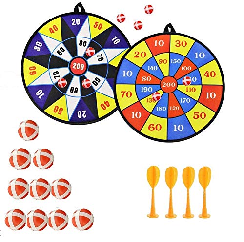 Tablero de Dardos con Velcro Seguro, 10 Sticky Balls 4 Safety Darts Self-Adhesive Target Sports Toss Game, 2 Sets para Niños