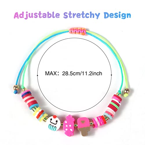 Tacobear 12 Piezas Pulsera Amistad Pulsera Niña de Helado Ajustables Colorido Pulseras de Cuerda Trenzada Brazalete Joyería Niña Regalo de Cumpleaños de Fiesta