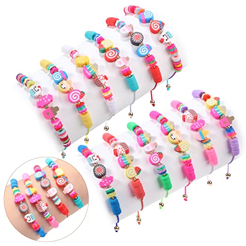 Tacobear 12 Piezas Pulsera Amistad Pulsera Niña de Helado Ajustables Colorido Pulseras de Cuerda Trenzada Brazalete Joyería Niña Regalo de Cumpleaños de Fiesta