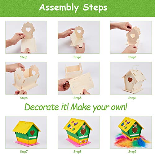 Tacobear Casa de Pájaros Madera Manualidades Kit para Ninos Casa de pájaros para Pintar de Bricolaje Construir Casa Pájaros Colgar Pintura Juguetes Creativo Regalo para niños