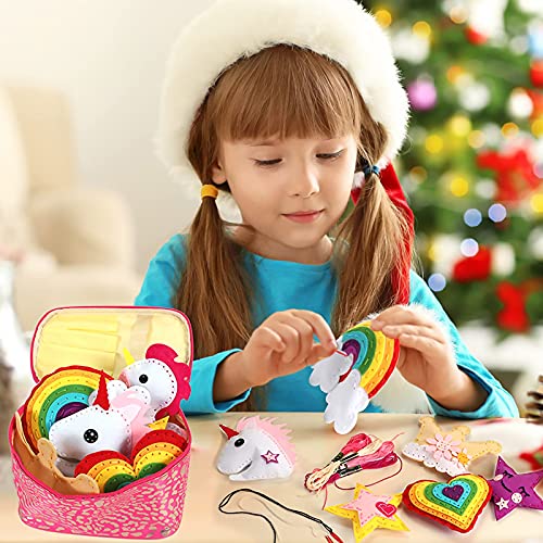 Tacobear Kit de Costura Niños Unicornio Costura Fieltro Manualidades Niños Cumpleaños Unicornio Creativo Regalo para Niños Niñas 4 5 6 7 8 9 Años