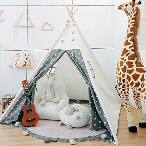 Tacobear Tipi Infantil Tipi Tienda Tipi Indio para Niños Grande Tienda Campaña Portátil Tienda Casa de Juegos Tipi Grande para Interiores para Niños Niñas