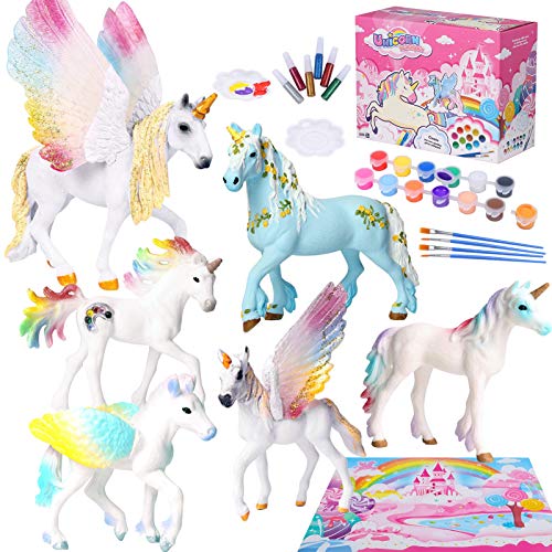 Tacobear Unicornio Figuras Pintar Juegos para Niños Unicornio Figuras para Pintar Unicornio Juguete Manualidades Creativo Juguete Cumpleaños Navidad Unicornio Regalo para Niña 4 5 6 7 8 9 años