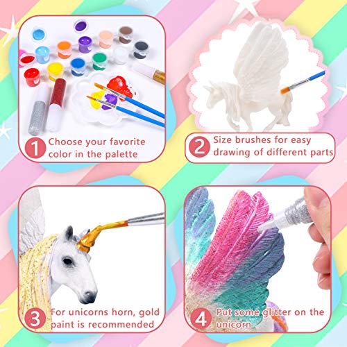 Tacobear Unicornio Figuras Pintar Juegos para Niños Unicornio Figuras para Pintar Unicornio Juguete Manualidades Creativo Juguete Cumpleaños Navidad Unicornio Regalo para Niña 4 5 6 7 8 9 años