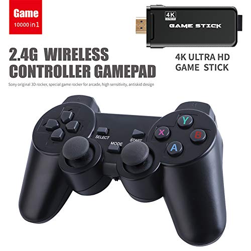 taianle Consola de Juegos Retro USB Consola inalámbrica Game Stick Consola de Videojuegos HD Salida de TV HDMI 4K Regalo de Doble Jugador para Adultos y niños (Controlador y Game Stick(64G))