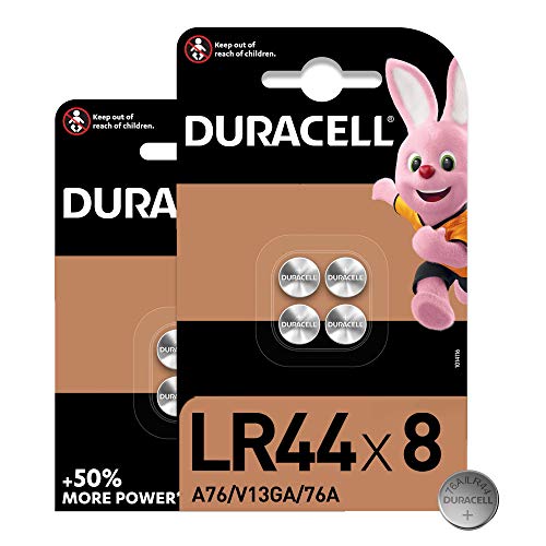 Talking Bing - Peluche de Peluche (30 cm, Apto Desde el Nacimiento) + Duracell - Pilas Especiales alcalinas de botón LR44 de 1,5 V, Paquete de 8 Unidades (76A/A76/V13GA)