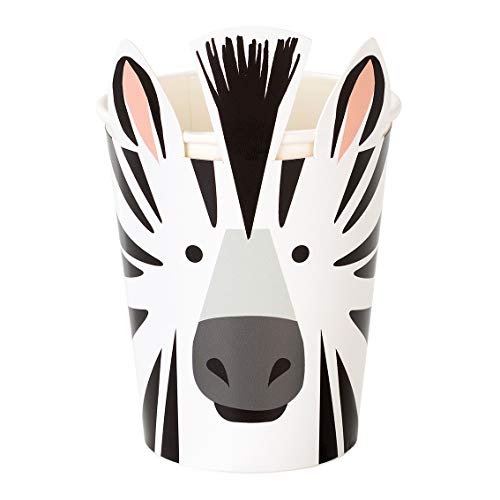 Talking Tables- Pack of 8 250 ml, Color vasos de fiesta con diseño de cebra, 8 unidades (ANIMAL-CUP-ZEBRA)