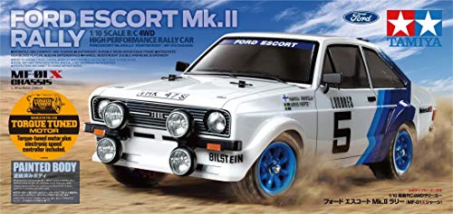 TAMIYA 58687 1:10 Ford Escort MkII RAL.Lac. MF-01X - Coche teledirigido, vehículo RC, modelismo, Kit para Montar, Modelo de Kit