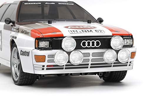 TAMIYA TAM58667 58667 Audi 300058667-1:10 RC Quattro Rally A2 (TT-02), Coche teledirigido, maqueta, Kit de construcción, Hobby, Montaje, Color Blanco