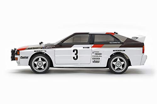 TAMIYA TAM58667 58667 Audi 300058667-1:10 RC Quattro Rally A2 (TT-02), Coche teledirigido, maqueta, Kit de construcción, Hobby, Montaje, Color Blanco