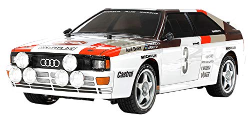 TAMIYA TAM58667 58667 Audi 300058667-1:10 RC Quattro Rally A2 (TT-02), Coche teledirigido, maqueta, Kit de construcción, Hobby, Montaje, Color Blanco