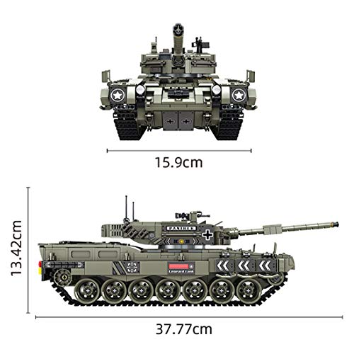 Tanques Militares Modelo de Bloques de Construcción, ColiCor 1747pcs WW2 German Leopard 2 Tanque Modelo, Juguetes del Tanque del Ejército para niños y Adultos, Compatible con Lego