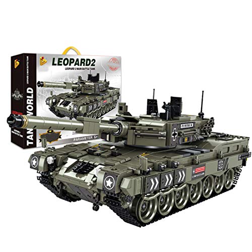 Tanques Militares Modelo de Bloques de Construcción, ColiCor 1747pcs WW2 German Leopard 2 Tanque Modelo, Juguetes del Tanque del Ejército para niños y Adultos, Compatible con Lego