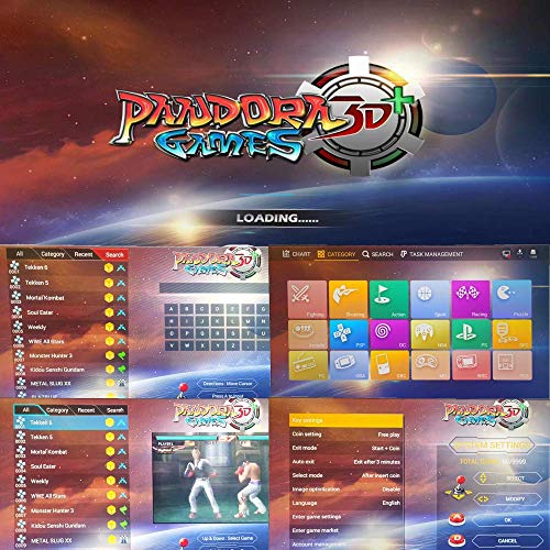 TAPDRA 8000 Juegos en 1 Consola Pandora Arcade Máquina WiFi 3D con Market Incorporado 10000+ Juegos para descargar, Soporte para 4 Jugadores