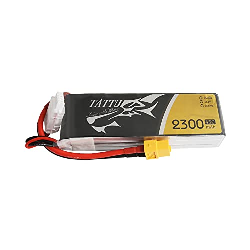 Tattu Batería LiPo 2300mAh 11.1V 45C 3S para Multicopteros FPV Racing Helicópteros Barcos y Modelos RC Diversos