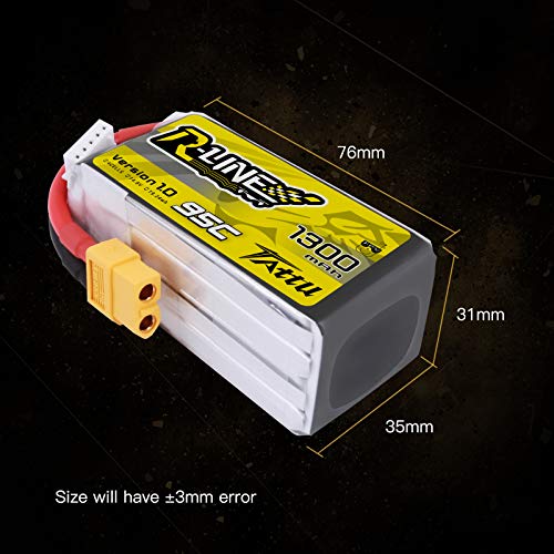 tattu Rline Lipo batería Pack 1300 mAh 14.8 V 95 C 4S for FPV Racing Quadcopters Modelo de helicóptero Aviones y barcos , color/modelo surtido