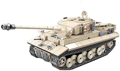 Technics Tank Model Kits, 1018 piezas German Tiger Tank 131 WW2 Juego de construcción de tanques militares para niños y adultos, bloques de construcción compatibles con Lego Technic