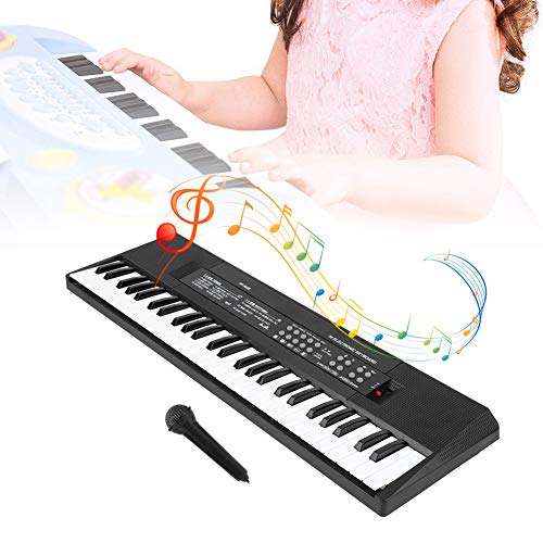 Teclados de órgano electrónico, teclado de piano de 54 teclas con micrófono y función de grabación para uso en interiores y exteriores