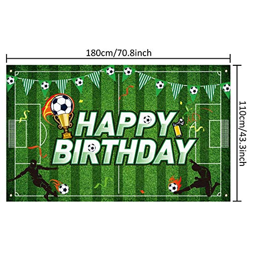 Telón de Fondo de Fiesta de Cumpleaños de Fútbol Fondo de Foto de Campo de Fútbol Decoraciones de Fiesta de Cumpleaños de Tema de Fútbol Cabina de Foto, 5,9 x 3,6 Feet